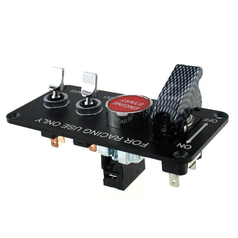 12V-20A Kohlefaser Sim Rennwagen Zündschalter Ersatzpanel Start Push Kontrollleuchte Rocker Auto Corrida Zubehör