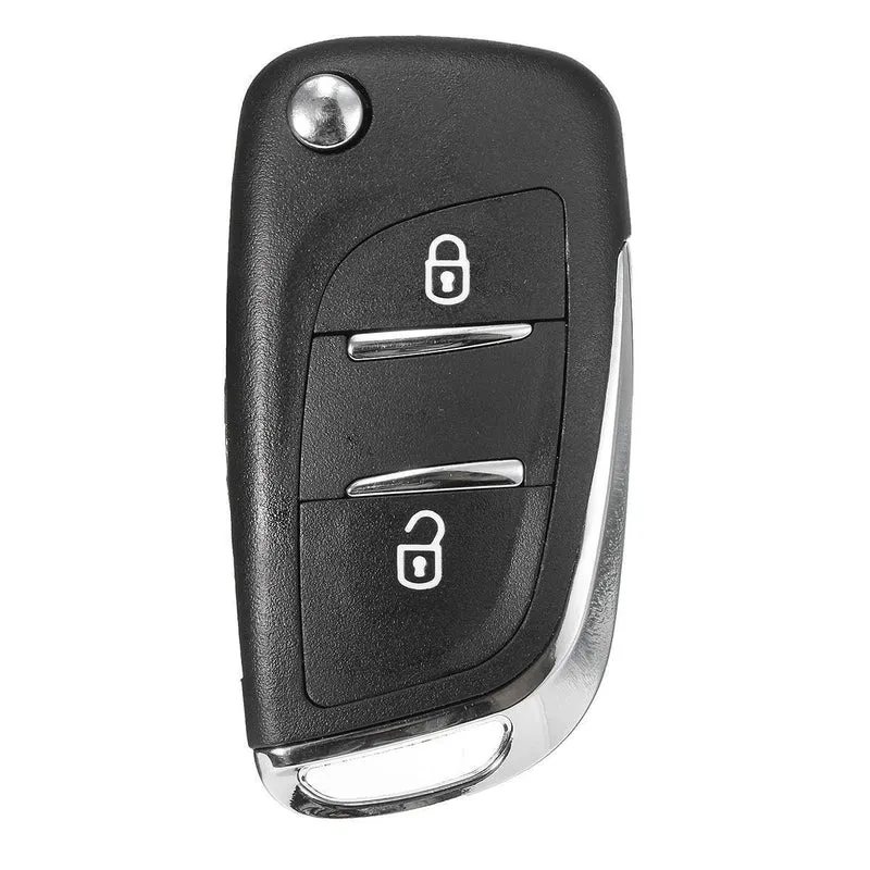 Modifizierter 2-Tasten-Autoschlüsselgehäuse mit Klappfernbedienung, ungeschliffener Klinge für Peugeot 107 207 307 308 407, Auto-Ersatzteile