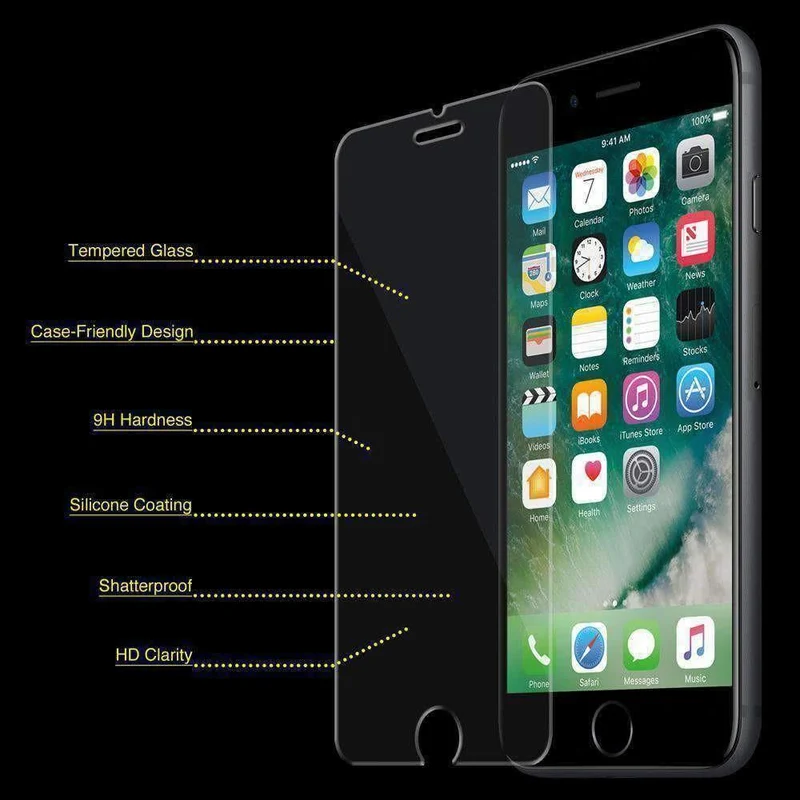 Anti-Fingerabdruck, Displayschutz aus gehärtetem Glas für iPhone 7 Plus - Transparent