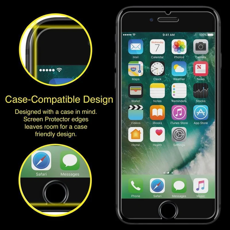 Anti-Fingerabdruck, Displayschutz aus gehärtetem Glas für iPhone 7 Plus - Transparent