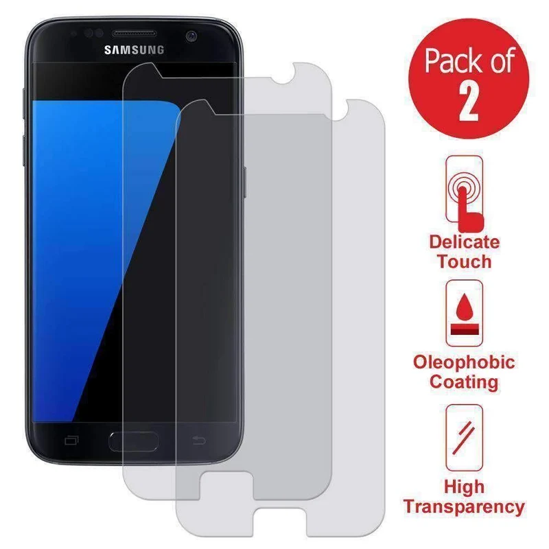 Displayschutzfolie aus gehärtetem Glas für Samsung Galaxy S7 - 2 Pack