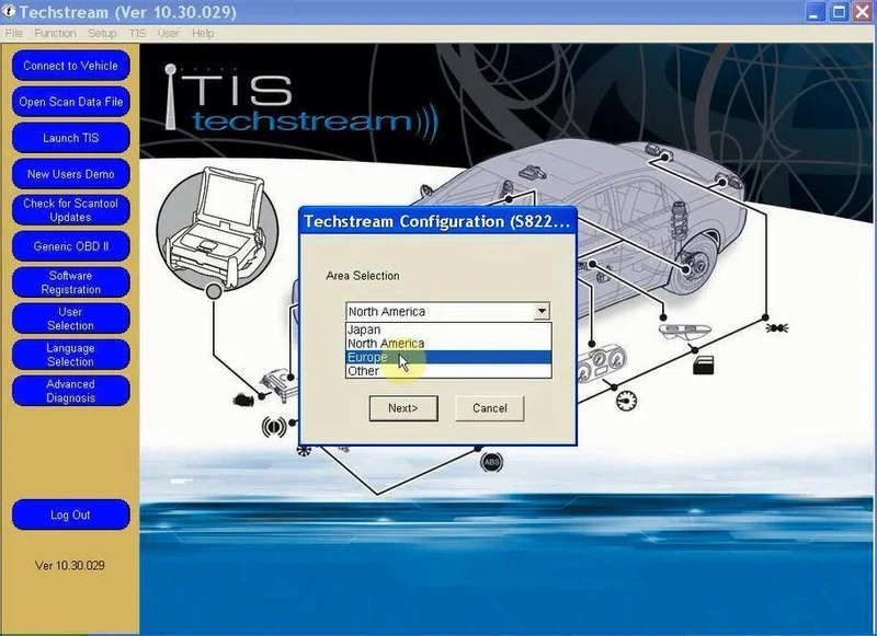 Einzelkabel Mini-VCI J2534 FÜR Toyota / Lexus TIS Techstream V13.00.022 Diagnosewerkzeugkabel MINI VCI