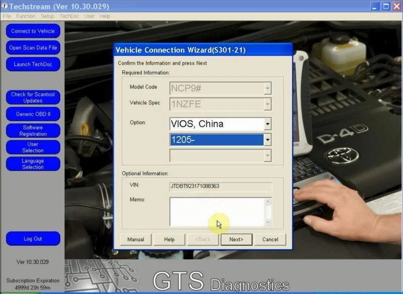 Einzelkabel Mini-VCI J2534 FÜR Toyota / Lexus TIS Techstream V13.00.022 Diagnosewerkzeugkabel MINI VCI