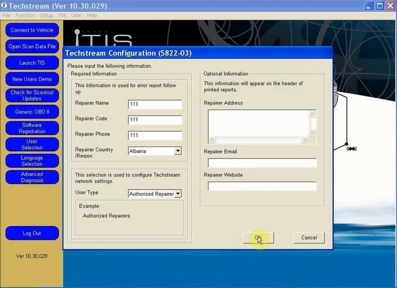 Einzelkabel Mini-VCI J2534 FÜR Toyota / Lexus TIS Techstream V13.00.022 Diagnosewerkzeugkabel MINI VCI