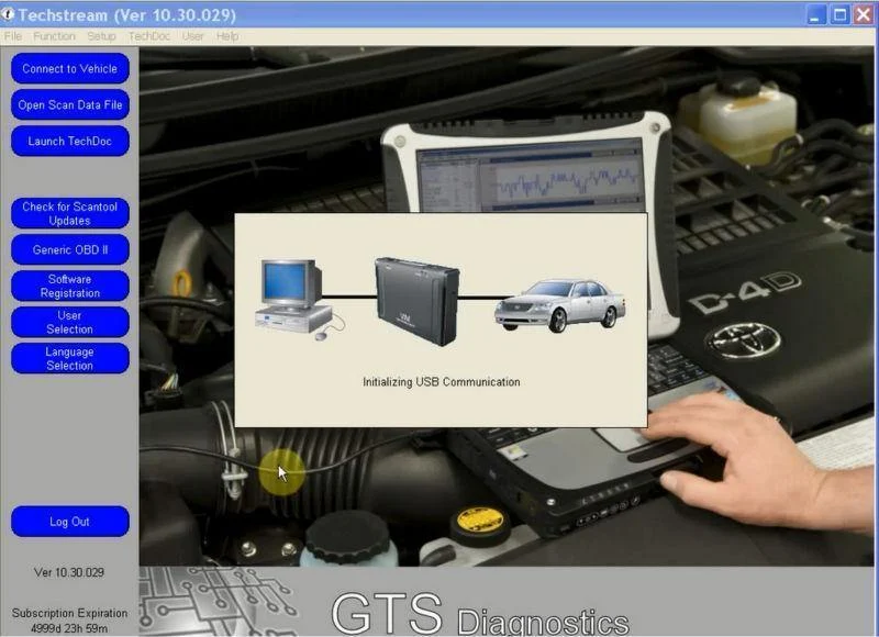 Einzelkabel Mini-VCI J2534 FÜR Toyota / Lexus TIS Techstream V13.00.022 Diagnosewerkzeugkabel MINI VCI