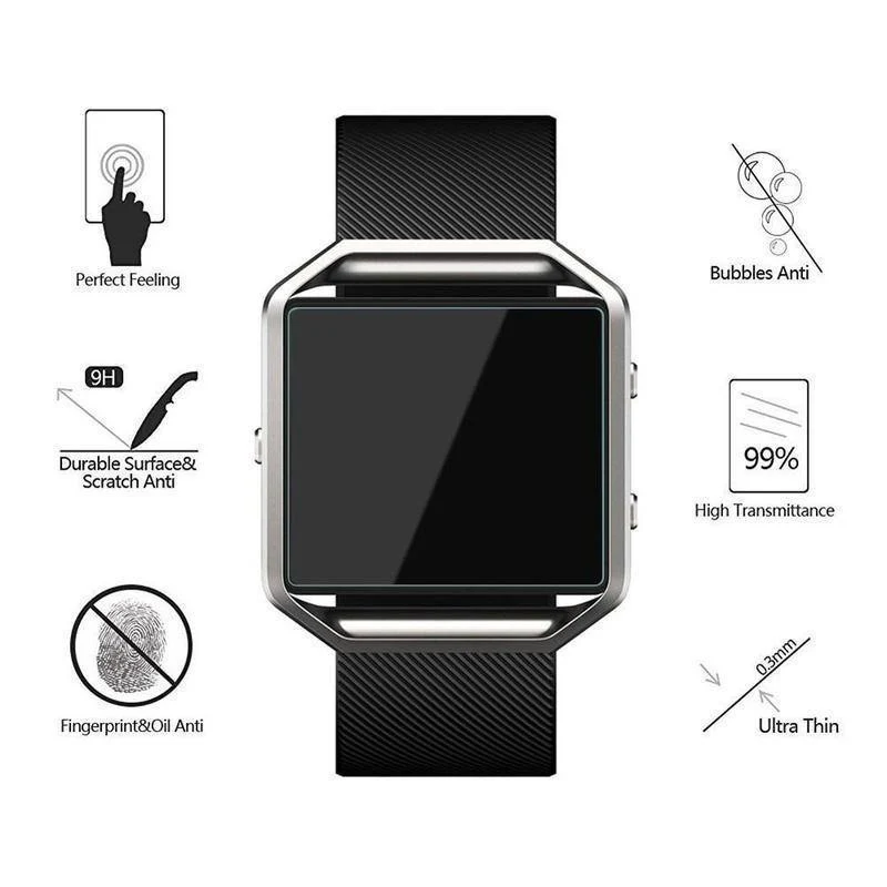 3x Premium Echtglas Displayschutzfolie für Fitbit Ionic Watch