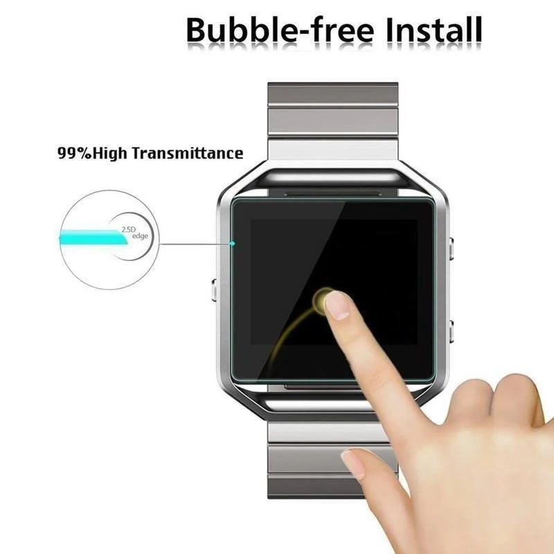 3x Premium Echtglas Displayschutzfolie für Fitbit Ionic Watch