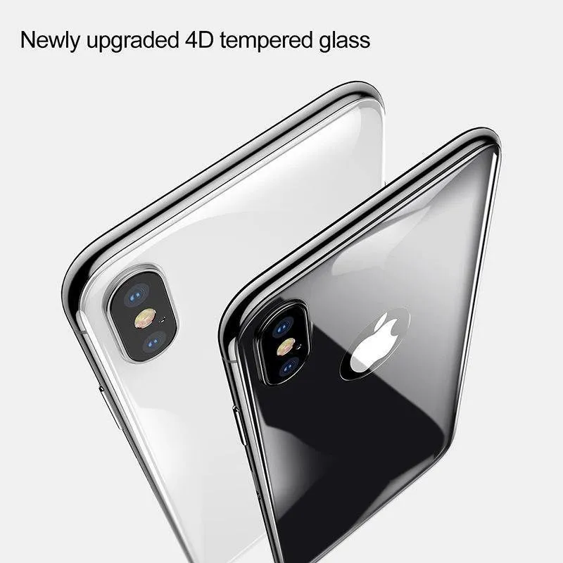 Baseus 4D Displayschutz aus gehärtetem Glas für das iPhone X 10. Ganzkörperschutz. Schutzfolie aus gehärtetem Glas für die Rückseite des iPhone X