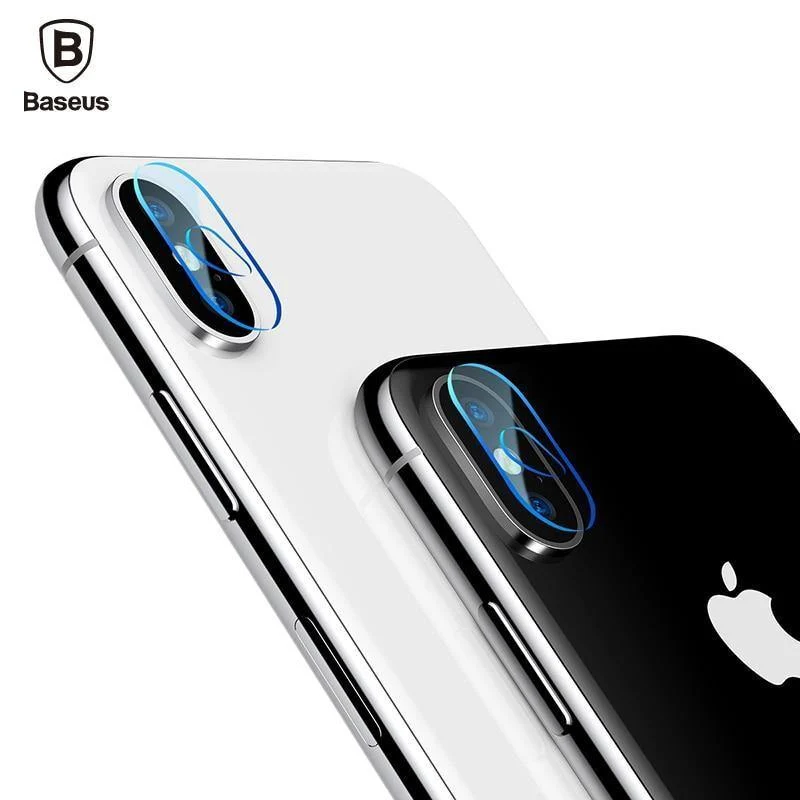 Baseus 0.15 mm transparenter Kameraobjektiv-Displayschutz für iPhone X 10 Klare Rückseite Telefonobjektiv gehärtetes Glas für iPhoneX