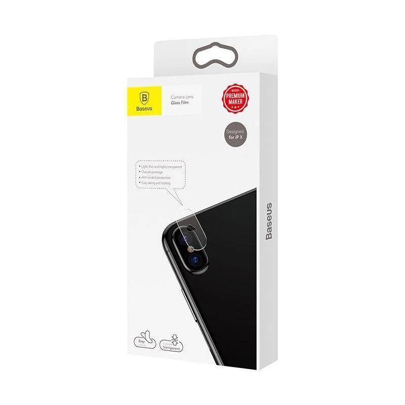 Baseus 0.15 mm transparenter Kameraobjektiv-Displayschutz für iPhone X 10 Klare Rückseite Telefonobjektiv gehärtetes Glas für iPhoneX