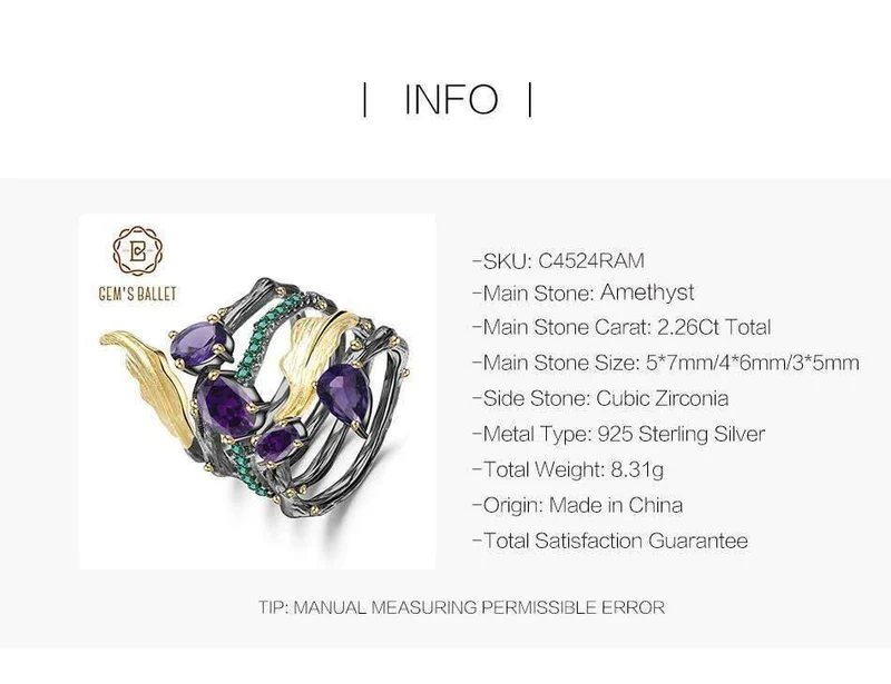 2.26 ct natürlicher Amethyst-Edelstein-Fingerring, 925er-Sterlingsplitter, Vintage-Neugotik-Ringe für Frauen, edler Schmuck