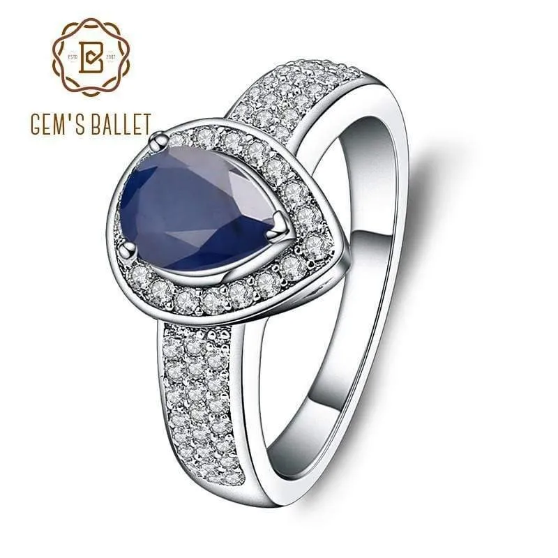 1.29 ct ovaler natürlicher blauer Saphir-Edelstein für Hochzeiten, Hochzeiten, 925er-Sterlingsilber, modischer edler Schmuck