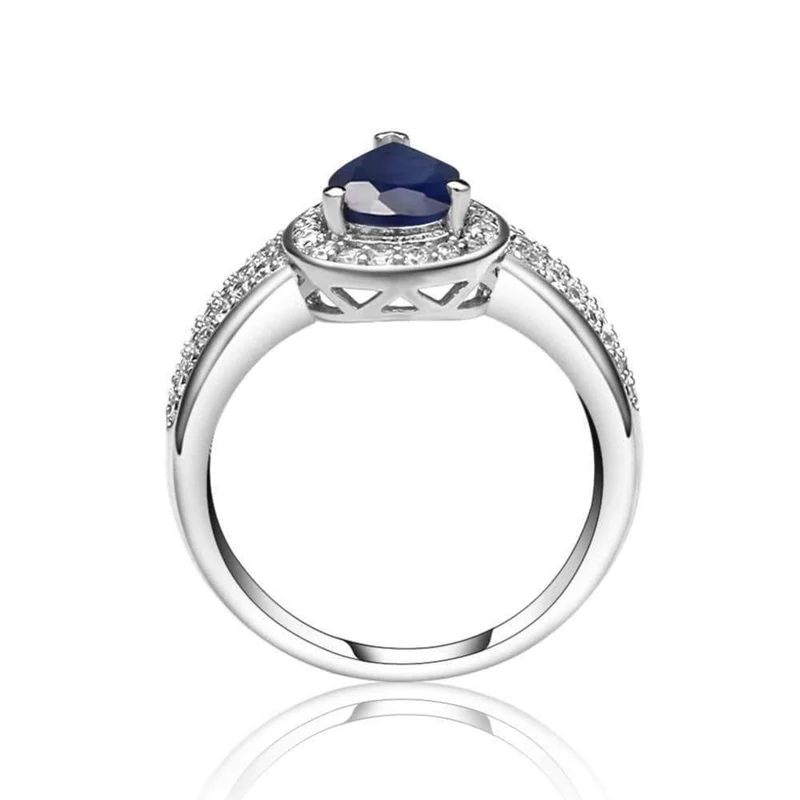 1.29 ct ovaler natürlicher blauer Saphir-Edelstein für Hochzeiten, Hochzeiten, 925er-Sterlingsilber, modischer edler Schmuck