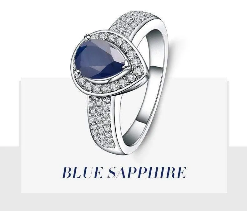 1.29 ct ovaler natürlicher blauer Saphir-Edelstein für Hochzeiten, Hochzeiten, 925er-Sterlingsilber, modischer edler Schmuck