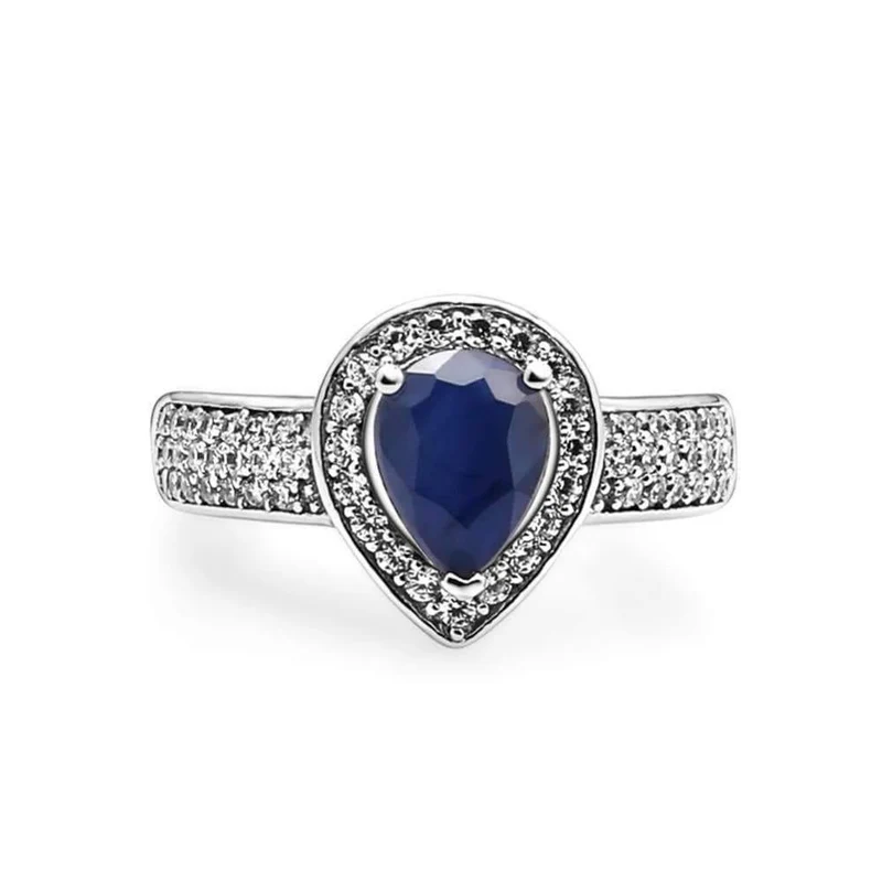 1.29 ct ovaler natürlicher blauer Saphir-Edelstein für Hochzeiten, Hochzeiten, 925er-Sterlingsilber, modischer edler Schmuck