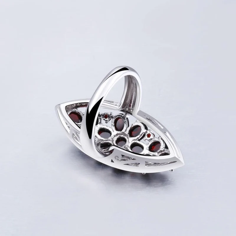 6.3 Karat natürlicher schwarzer Granat-Edelstein, Hochzeit, Verlobungsring, 925er Sterlingsilber, edler Schmuck für Frauen