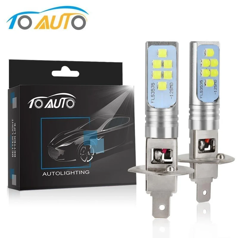 2 Stück H1 H3 LED-Lampen Autolichtlampe 12V 6000K Weiß 1400LM Fahrlicht Auto-LED-Leuchten