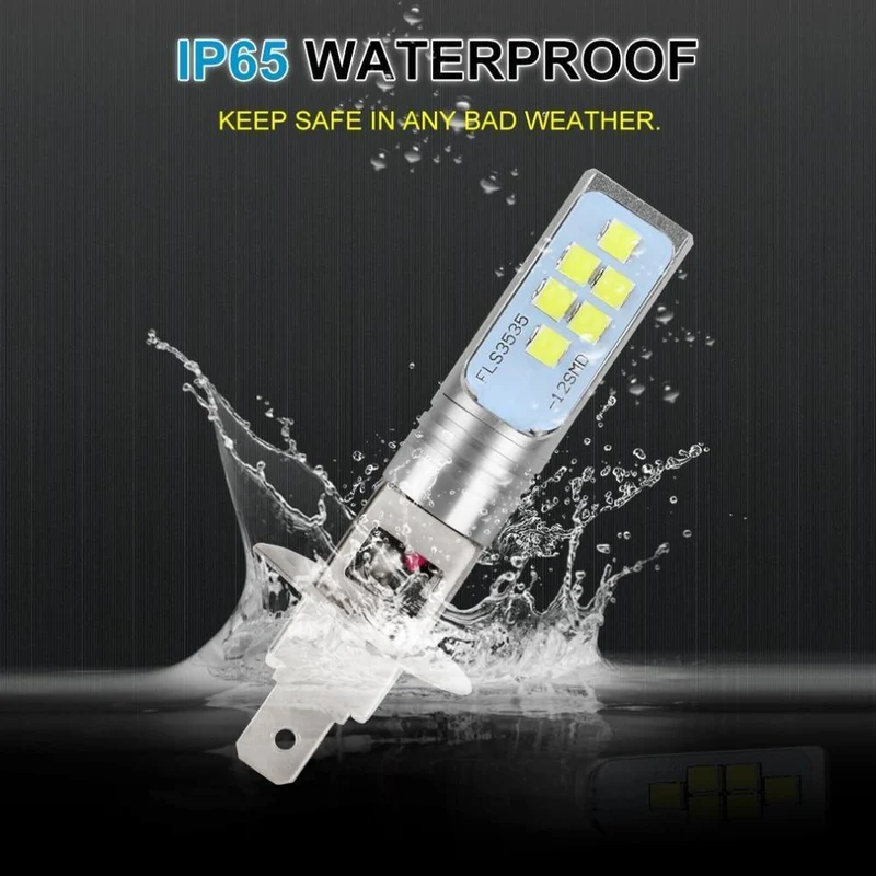2 Stück H1 H3 LED-Lampen Autolichtlampe 12V 6000K Weiß 1400LM Fahrlicht Auto-LED-Leuchten
