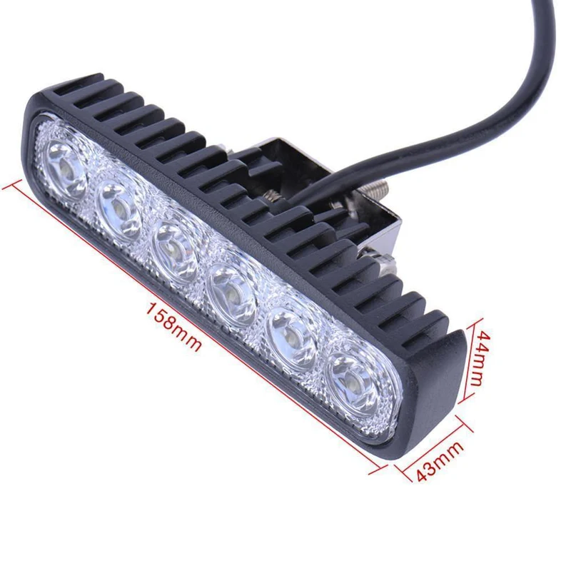 2 STÜCKE 6 LEDs 12 V 18 Watt LED Arbeitsscheinwerfer Auto Tagfahrlicht Flutlicht Nebelscheinwerfer Wasserdicht Weiß Auto licht