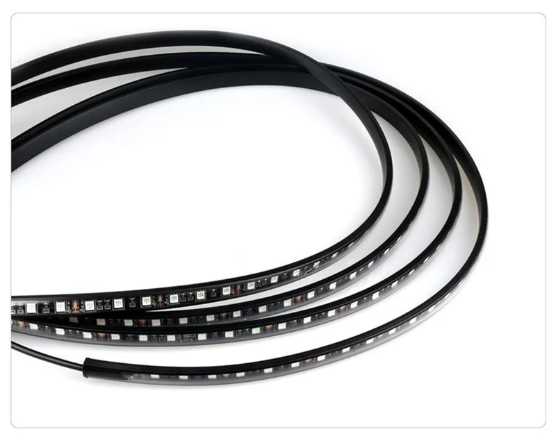 4x Auto Unterbodenbeleuchtung Flexible Streifen LED APP/Fernbedienung RGB Dekorative Atmosphäre Lampe Unter Rohr Unterboden System Neon Licht Kit