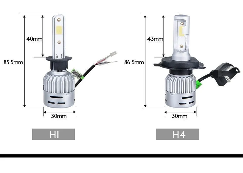 H1 H4 LED 12V 8000lm Mini-Autolampen-Scheinwerfer H8 H9 H11 HB3 HB4 COB 72W 6500K 3000K 8000K 24V LED H7 Autolampe Autolampe