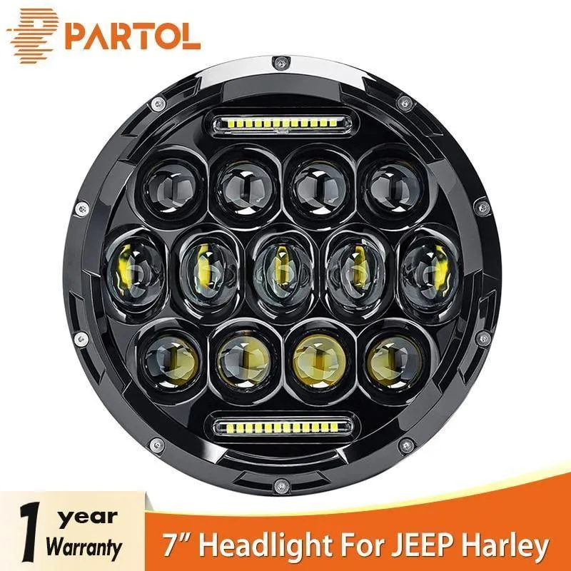 7 "Runden LED-Scheinwerfer 75W Motorrad Scheinwerfer Projektor Daymaker Auto Lichter für Jeep TJ JK Harley Land Rover
