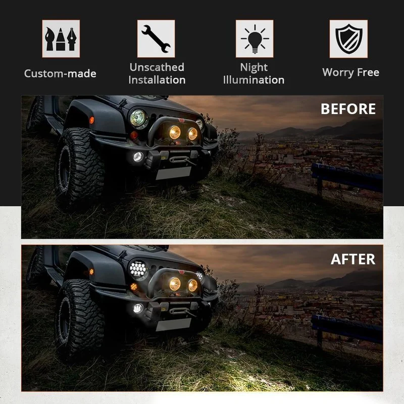 7 "Runden LED-Scheinwerfer 75W Motorrad Scheinwerfer Projektor Daymaker Auto Lichter für Jeep TJ JK Harley Land Rover