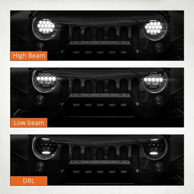 7 "Runden LED-Scheinwerfer 75W Motorrad Scheinwerfer Projektor Daymaker Auto Lichter für Jeep TJ JK Harley Land Rover