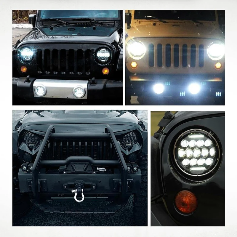 7 "Runden LED-Scheinwerfer 75W Motorrad Scheinwerfer Projektor Daymaker Auto Lichter für Jeep TJ JK Harley Land Rover