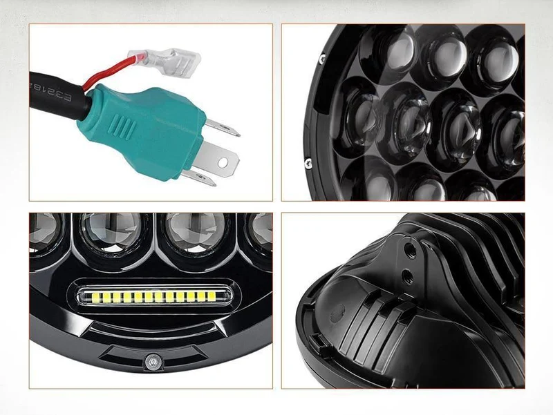 7 "Runden LED-Scheinwerfer 75W Motorrad Scheinwerfer Projektor Daymaker Auto Lichter für Jeep TJ JK Harley Land Rover