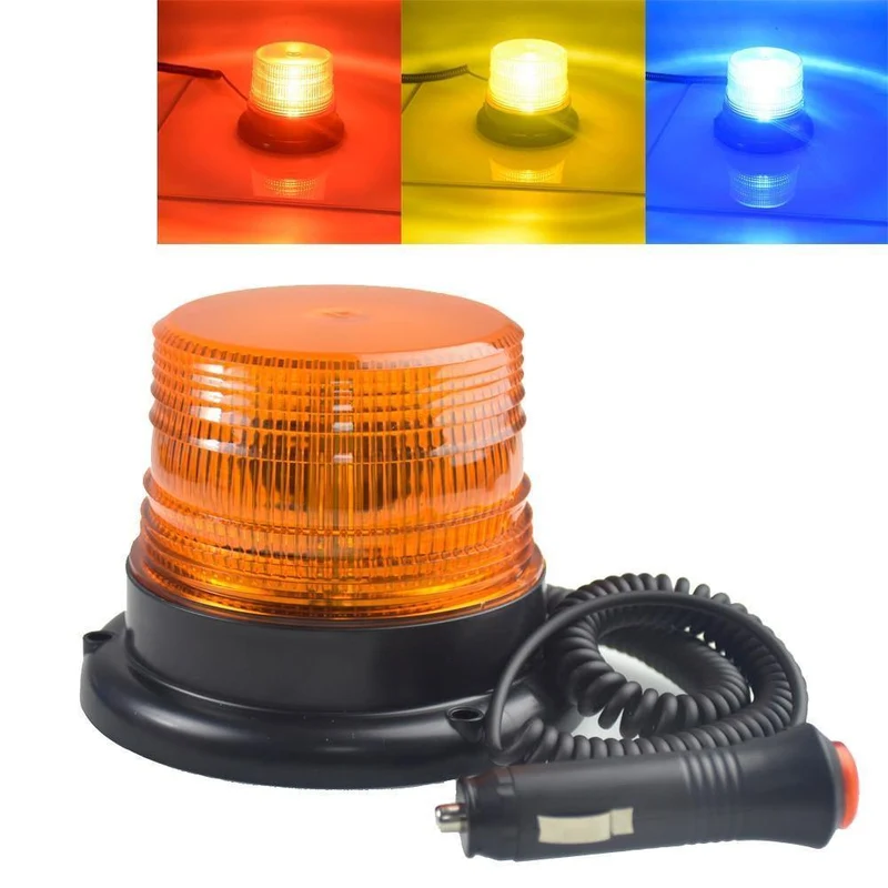 DC 12V-80V Strobe Auto LED blinkende Fracht LKW mit einem kreisförmigen Signal magnetische Decke Polizei Lichter Warnlampe 3 Farbe