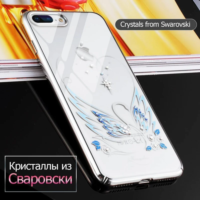 Hülle für iPhone 7 X 8 Plus Hülle Swarovski Element Crystals Handyhülle für iPhone 7 Hülle Überzogene Harte
