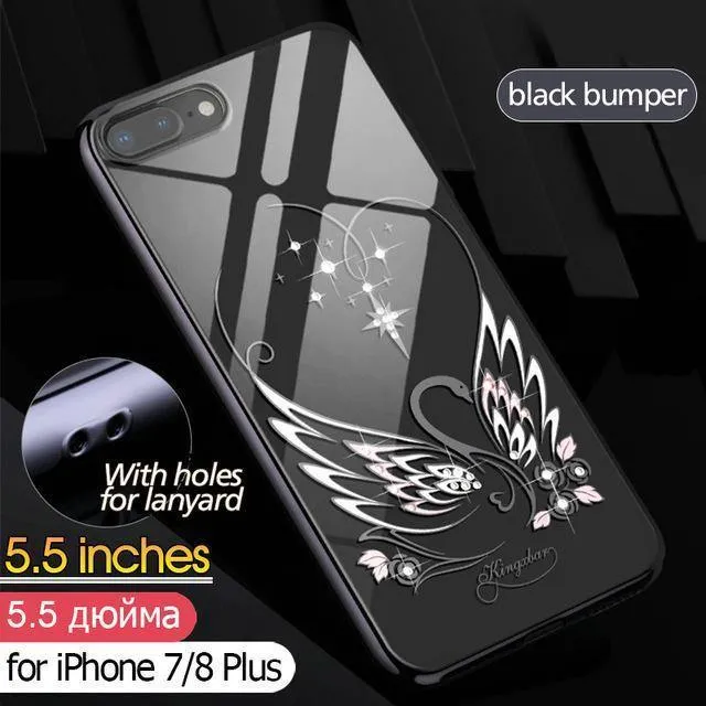Hülle für iPhone 7 X 8 Plus Hülle Swarovski Element Crystals Handyhülle für iPhone 7 Hülle Überzogene Harte