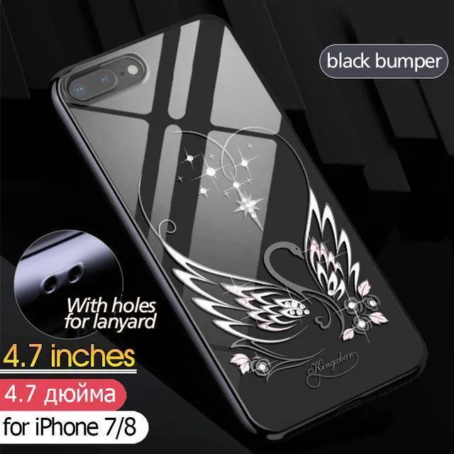 Hülle für iPhone 7 X 8 Plus Hülle Swarovski Element Crystals Handyhülle für iPhone 7 Hülle Überzogene Harte