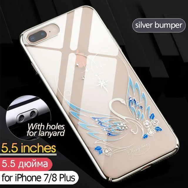 Hülle für iPhone 7 X 8 Plus Hülle Swarovski Element Crystals Handyhülle für iPhone 7 Hülle Überzogene Harte