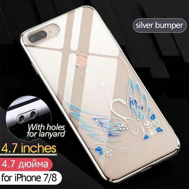Hülle für iPhone 7 X 8 Plus Hülle Swarovski Element Crystals Handyhülle für iPhone 7 Hülle Überzogene Harte
