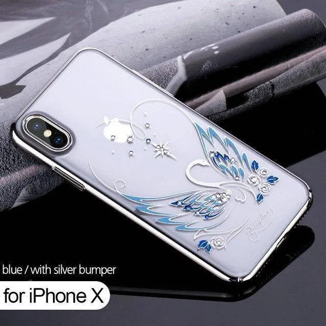 Hülle für iPhone 7 X 8 Plus Hülle Swarovski Element Crystals Handyhülle für iPhone 7 Hülle Überzogene Harte