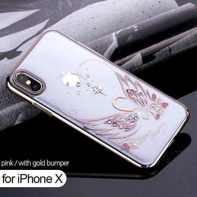 Hülle für iPhone 7 X 8 Plus Hülle Swarovski Element Crystals Handyhülle für iPhone 7 Hülle Überzogene Harte