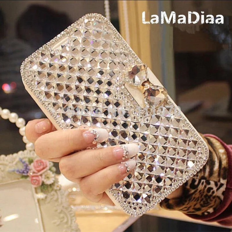 Strass Diamant Handyhülle für iPhone Xs Max 5 5s 5c 6 6s plus 7 8 plus Brieftasche Leder Flip Cover