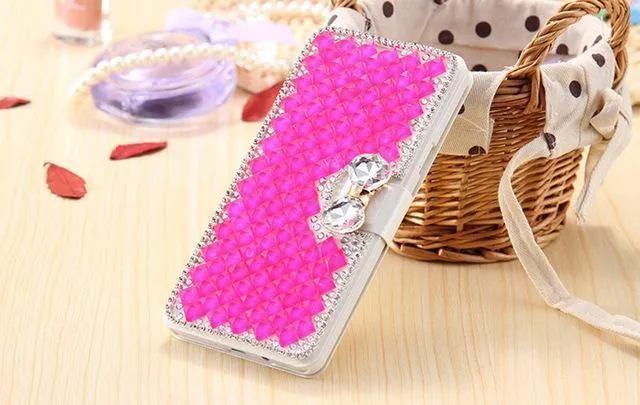Strass Diamant Handyhülle für iPhone Xs Max 5 5s 5c 6 6s plus 7 8 plus Brieftasche Leder Flip Cover