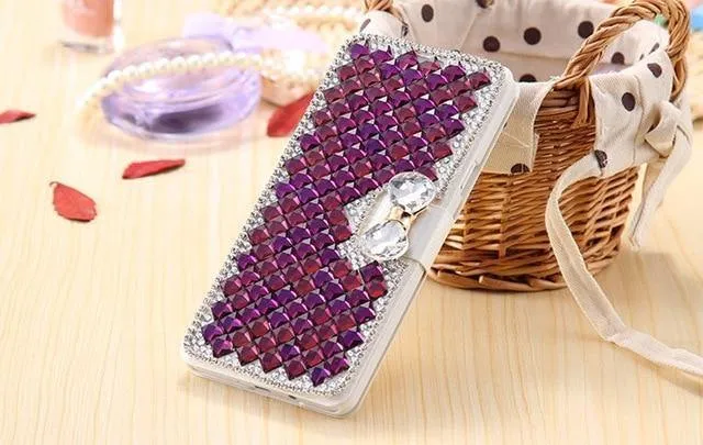 Strass Diamant Handyhülle für iPhone Xs Max 5 5s 5c 6 6s plus 7 8 plus Brieftasche Leder Flip Cover