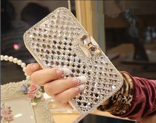 Strass Diamant Handyhülle für iPhone Xs Max 5 5s 5c 6 6s plus 7 8 plus Brieftasche Leder Flip Cover