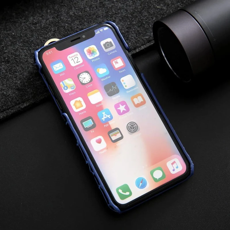iPhone XS Lederhülle, luxuriöses Krokodilmuster, Handschlaufe, echtes Leder, Rückseite, Handyhülle für iPhone XS Max XS XR 7 8