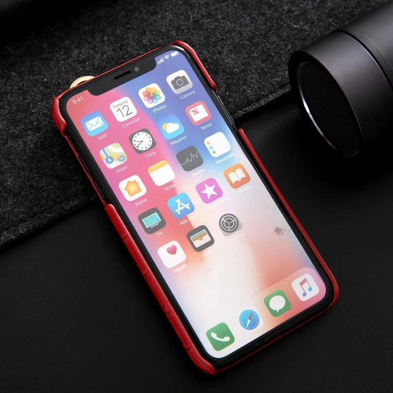 iPhone XS Lederhülle, luxuriöses Krokodilmuster, Handschlaufe, echtes Leder, Rückseite, Handyhülle für iPhone XS Max XS XR 7 8