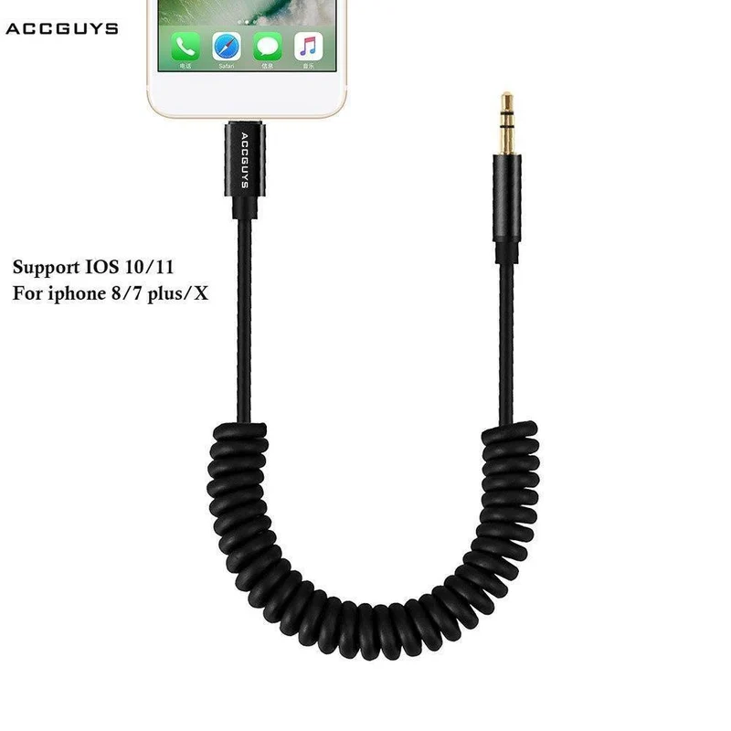 Aux-Kabel für das Auto für iPhone8/7 Plus/iPhone X XS IOS auf 3.5-mm-Kopfhörerbuchse, Audiokabel-Adapter iOS 11