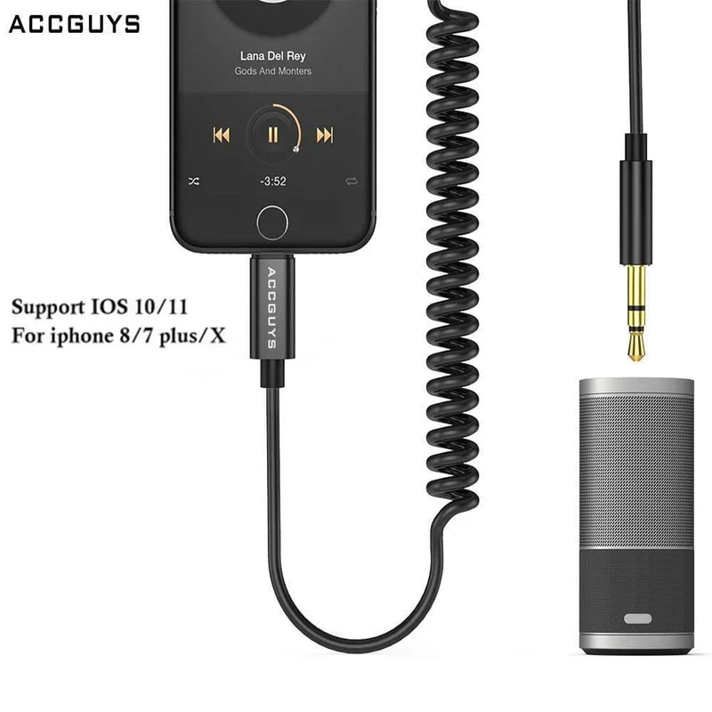 Aux-Kabel für das Auto für iPhone8/7 Plus/iPhone X XS IOS auf 3.5-mm-Kopfhörerbuchse, Audiokabel-Adapter iOS 11