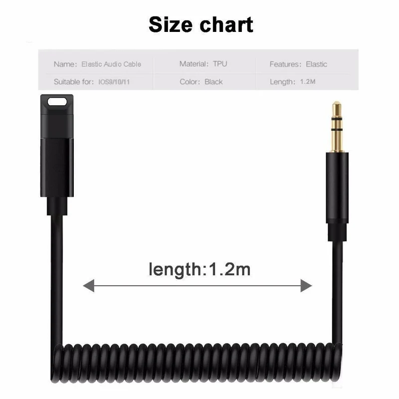 Aux-Kabel für das Auto für iPhone8/7 Plus/iPhone X XS IOS auf 3.5-mm-Kopfhörerbuchse, Audiokabel-Adapter iOS 11