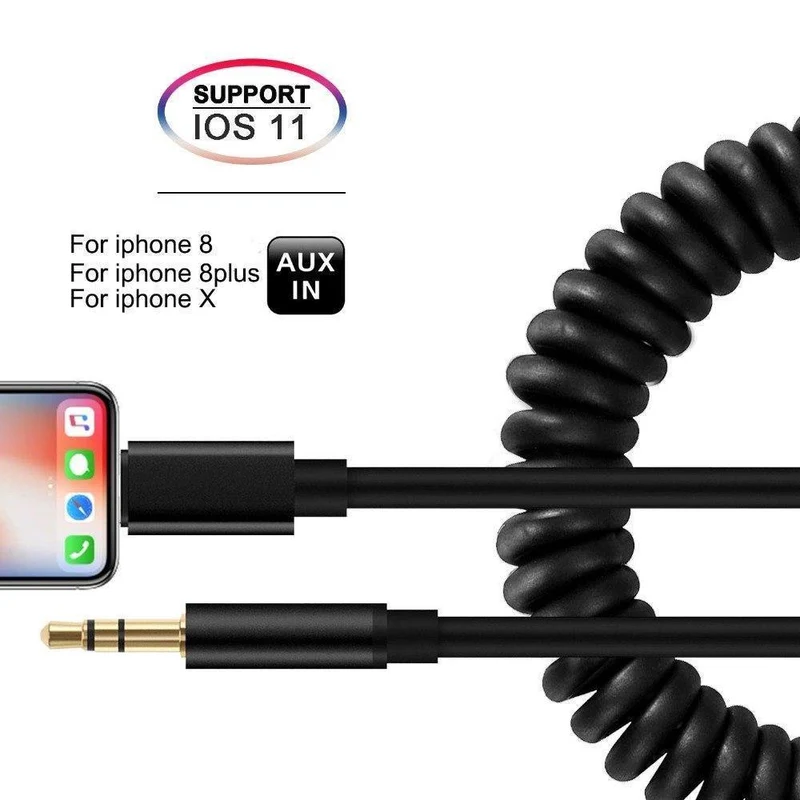 Aux-Kabel für das Auto für iPhone8/7 Plus/iPhone X XS IOS auf 3.5-mm-Kopfhörerbuchse, Audiokabel-Adapter iOS 11