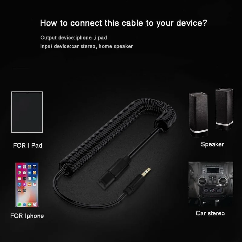 Aux-Kabel für das Auto für iPhone8/7 Plus/iPhone X XS IOS auf 3.5-mm-Kopfhörerbuchse, Audiokabel-Adapter iOS 11
