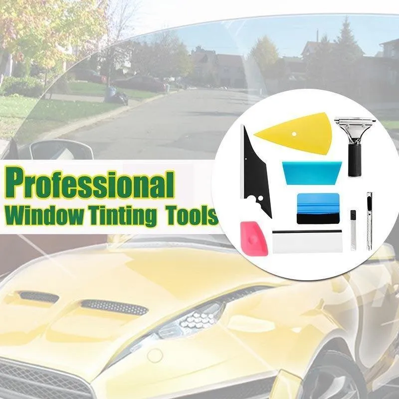 9-teiliges Autofenster-Reparatur-Werkzeug-Set, Vinyl-Autofolien-Wrap-Tool-Kit, universell für Auto-Glasfaserfenstertönungswerkzeugschaber